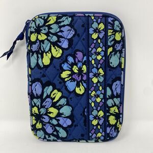Vera Bradley Mini Tablet/ iPad/ E Reader Sleeve Indigo Pop Padded With Zipper